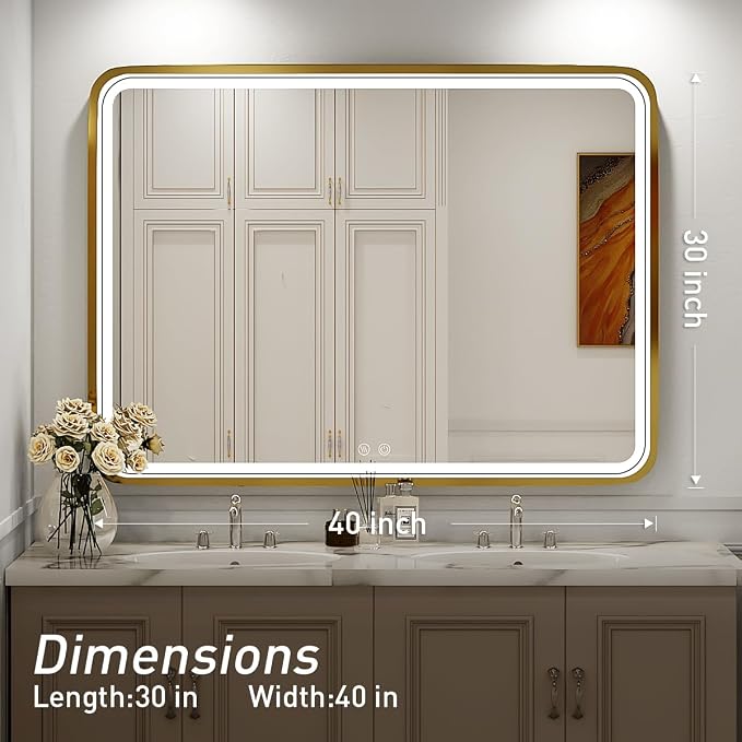 40x30 Inch LED Bathroom Mirror - Image 7