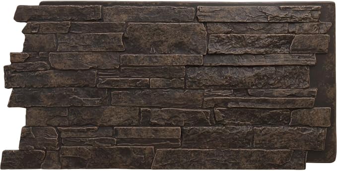 EverStone Acadia Ledge Faux Stone Panel, Alder Creek Color by EkenaMillwork