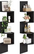 HOOBRO Corner Shelf Wall-Mounted, 4-Tier Corner Bookshelves by HOOBRO