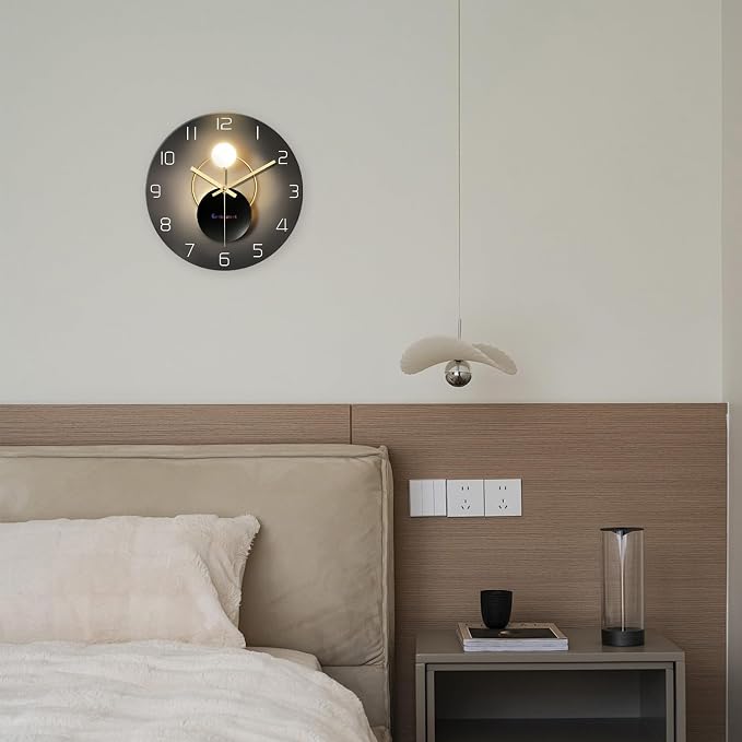 Large Wall Clocks Battery Operated 16 Inch Round Glass Analog Wall Clock Silent - Image 3