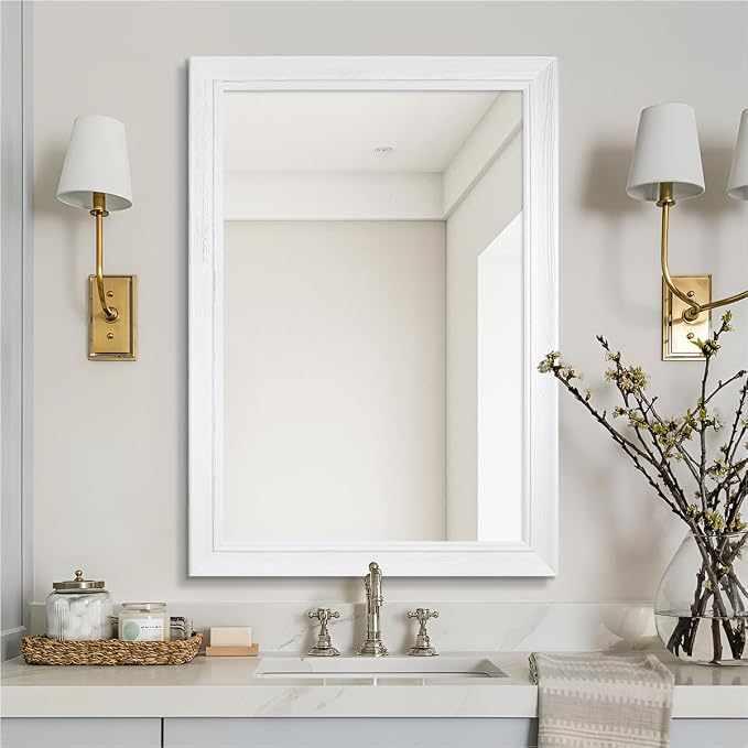 24" x 36" Rustic Wooden Framed Wall Mirror by nolsia