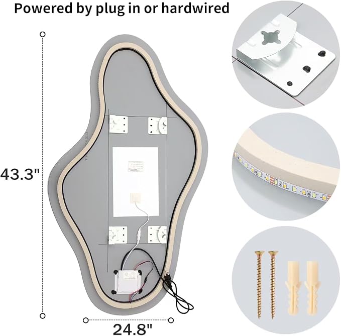 Modern Irregular LED Bathroom Mirror - Image 6