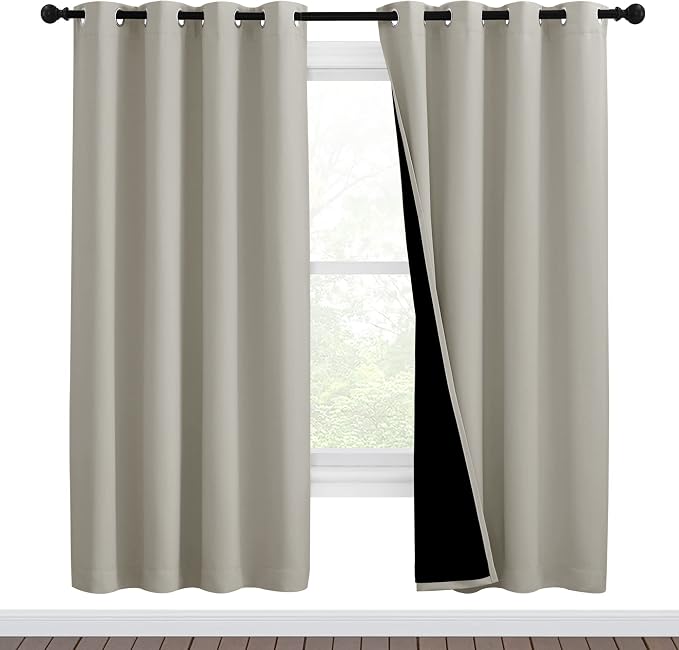 NICETOWN 100% Blackout Window Curtain Panels, Full Light Blocking Drapes by NICETOWN