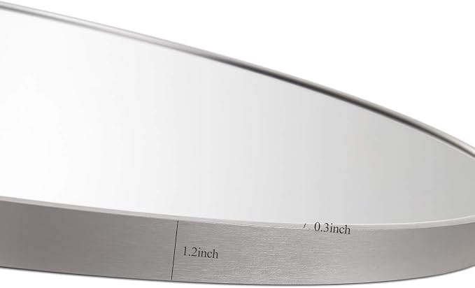 Itrue 36 Inch Round Wall Mirror, Brushed Silver Metal Frame Circle Bathroom - Image 6
