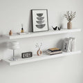 Homeforia White Floating Shelf 48 inches, High End Solid Real Wood 48inch Long by Homeforia