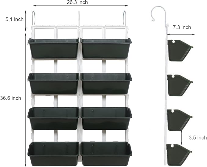 8 Pockets Vertical Garden Wall Planter Raised Beds Hanging Planter Wall Mounted - Image 5