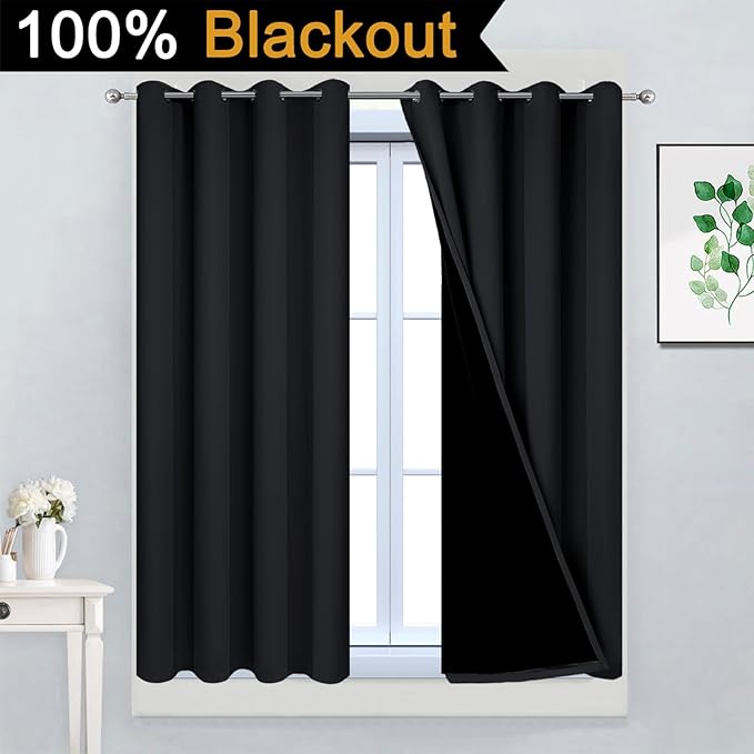 Yakamok 45 Inch Length 100% Blackout Curtains - Image 2