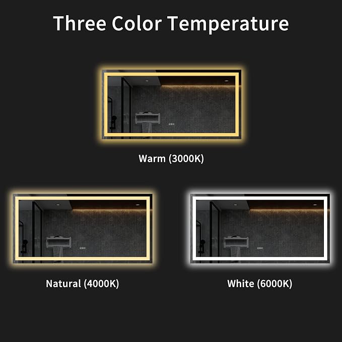 LOAAO 72X36 LED Bathroom Mirror - Image 6