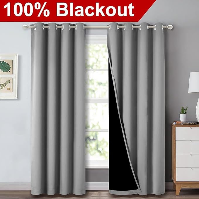 NICETOWN Full Shade Curtain Panels, Pair of Energy Smart & Noise Blocking Out - Image 2