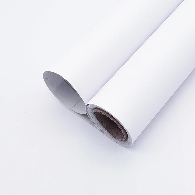 Yancorp 16"x120" Matte White Contact Papaer Peel and Stick Wallpaper Vinyl Wrap by YancorpHomeDecor