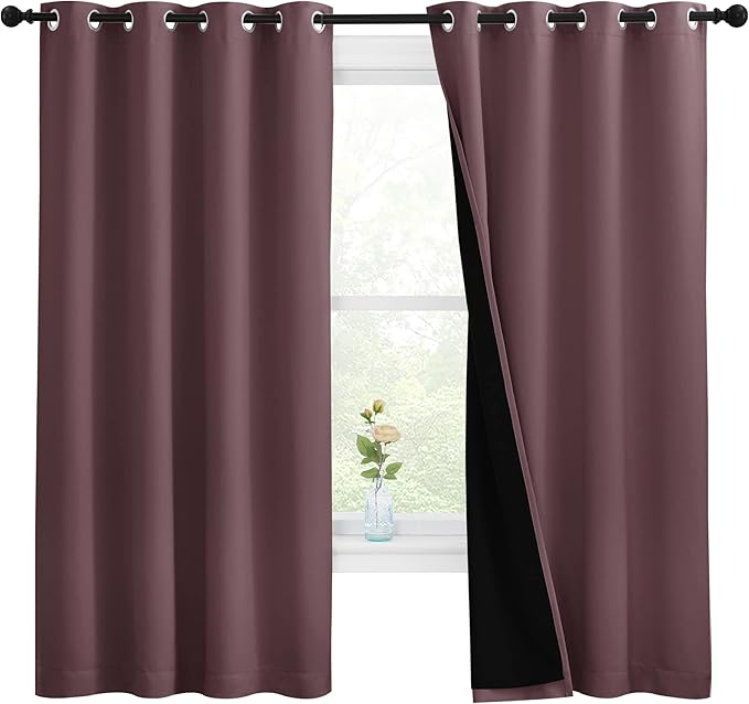 NICETOWN Bedroom Full Blackout Room Warming Curtain Panels, Super Thick by NICETOWN