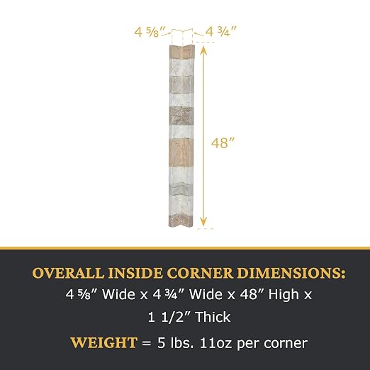 AZ Faux High-Density Polyurethane Faux Stone Flush Inside Corner - Image 3