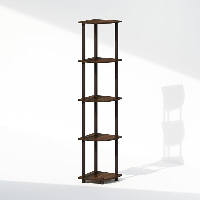 Furinno Turn-N-Tube Storage Shelves, 5-Tier Book Shelf, Corner Shelf, Toolless - Image 4