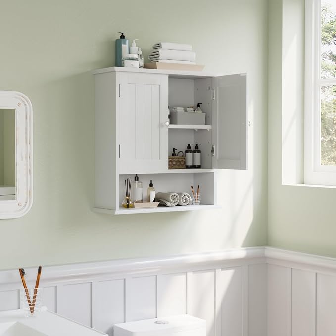 Smuxee White Bathroom Cabinet Wall Mounted, Small Bathroom Medicine Cabinet - Image 8