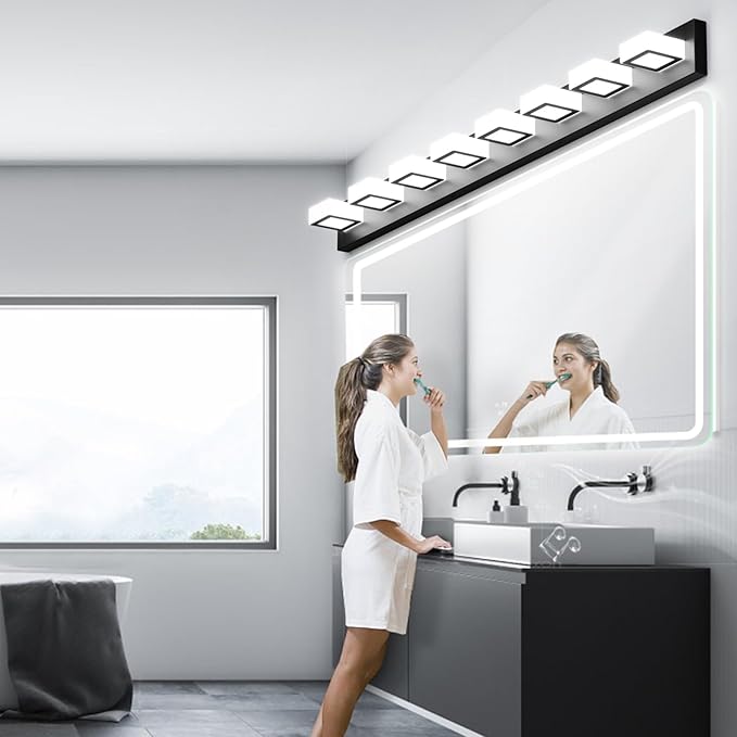Ralbay 52inch Black Vanity Lights Fixtures 8 Lights LED Modern LED Acrylic - Image 5