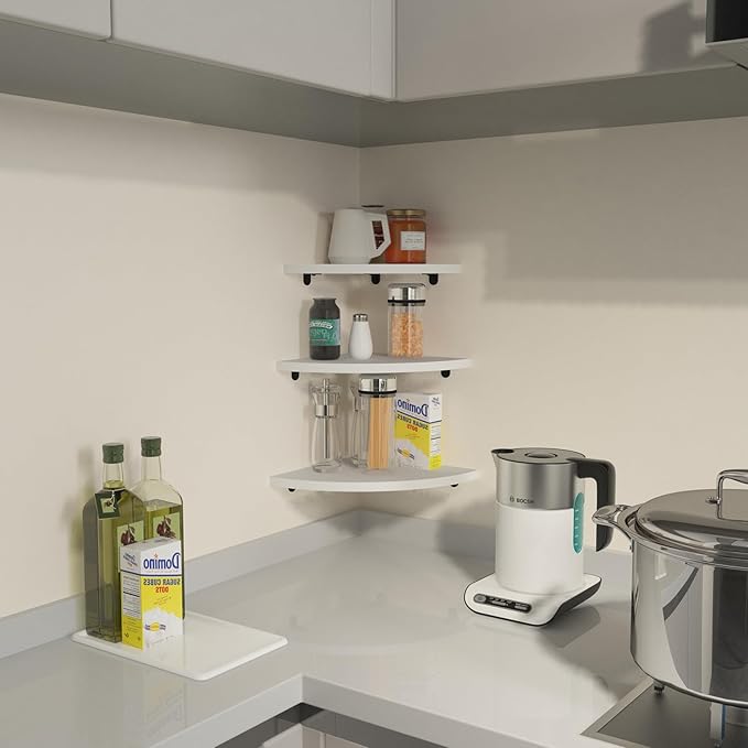 HORLIMER Floating Corner Shelf Wall Mount, Living Room - Image 5