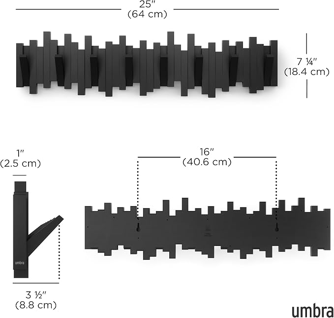 Umbra Sticks Wall-Mounted Coat Rack Rail Hook - Image 3