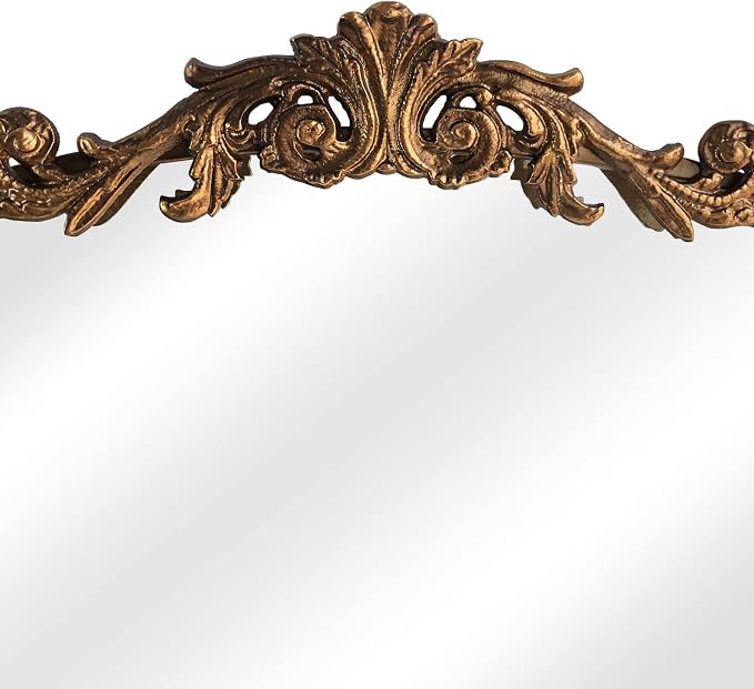 HQiJun Antique Gold Arched Baroque Mirror 24x36 - Image 4