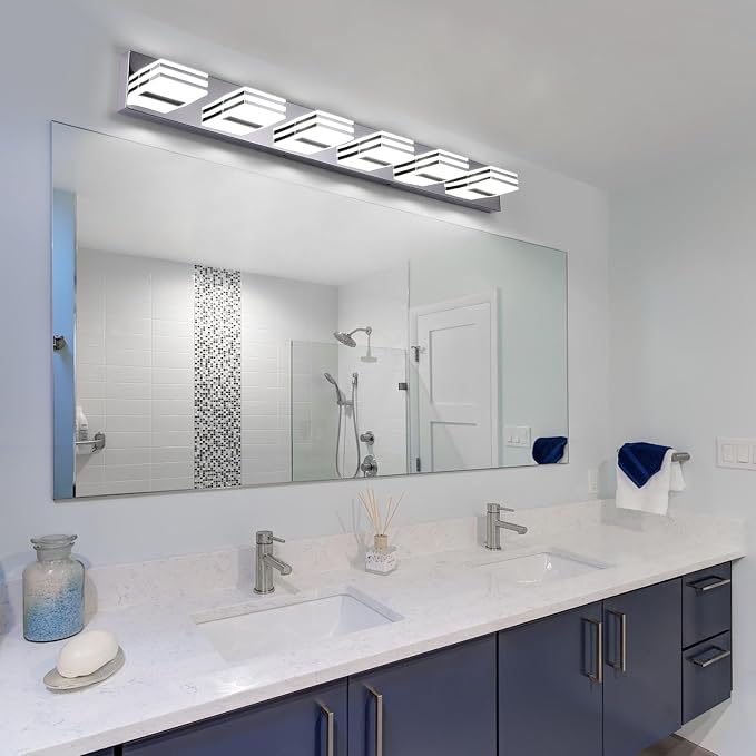 Modern Bathroom Light Fixtures 6 Light LED Vanity Lighting Bar 41 Inch Wall - Image 4