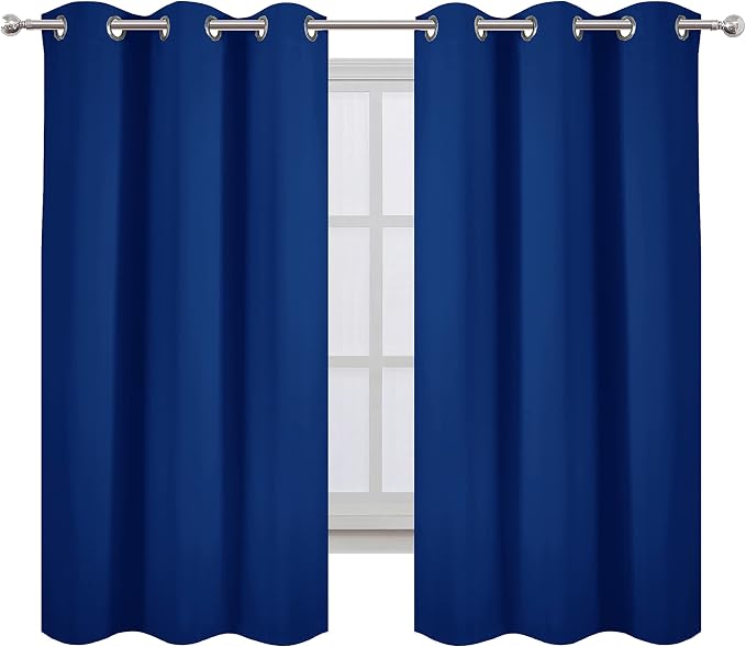 LEMOMO Blackout Curtains 42 x 63 inch/Royal Blue Curtains Set of 2 - Image 2