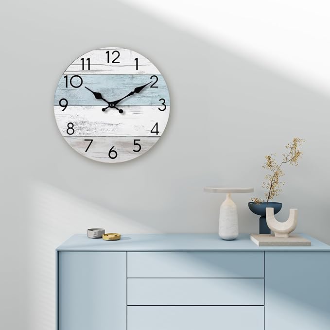 KECYET Wall Clock Silent Non-Ticking Wooden Clocks Battery Operated 16 Inch - Image 4
