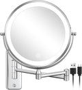 DECLUTTR Wall Mounted Lighted Makeup Mirror, Rechargeable 1X/15X Magnifying by DECLUTTR