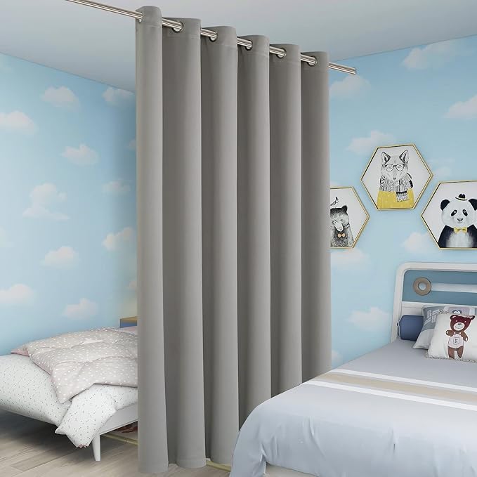 BONZER Room Divider Curtain Total Privacy Wall Wide Grommet Room Darkening - Image 5
