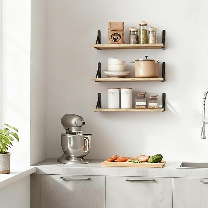 Fixwal Floating Shelves for Wall, Wood Wall Mounted Shelves for Bedroom - Image 7