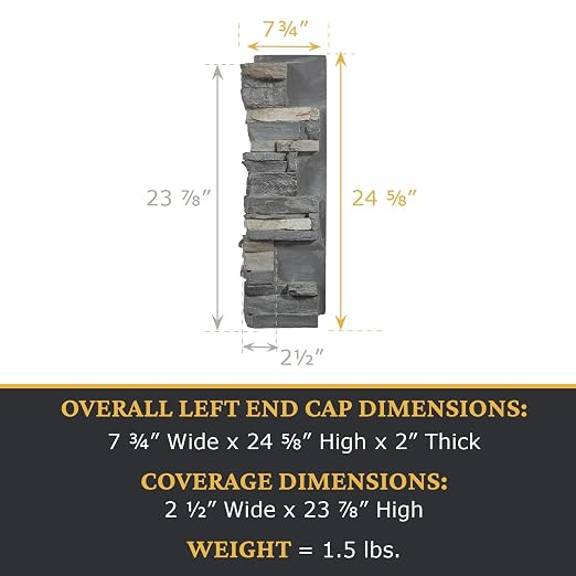 AZ Faux High-Density Polyurethane Faux Stone Interlocking Left Endcap - Image 3