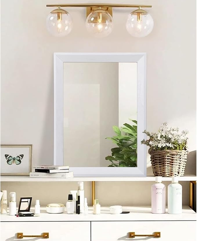AAZZKANG Rectangular Wall Mirror Decorative Wood Framed Mirrors Large 20"x16" - Image 4