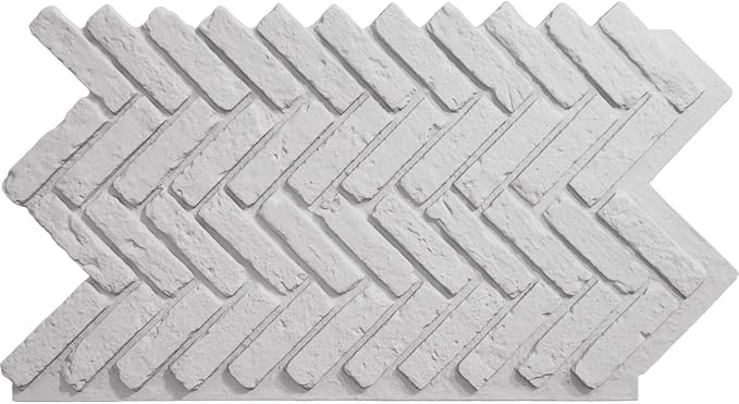EverStone Herringbone Faux Brick Panel, 46 1/2"W x 25 1/4"H x 1"D by EkenaMillwork