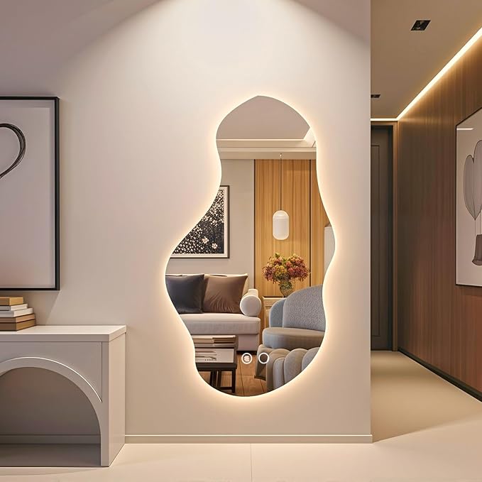 Modern Irregular LED Bathroom Mirror by Unknown