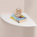 Gieanoo White Corner Wall Shelf 16inch Solid Oak Wood Floating Corner Shelf by GIEANOO