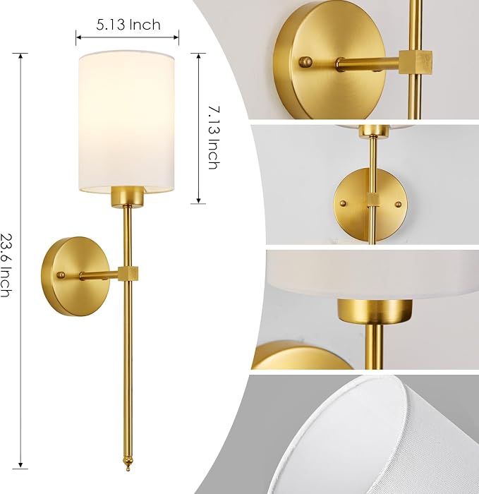 Battery Operated Wall Sconces Set of Two, Wireless Rechargeable Wall Light - Image 6