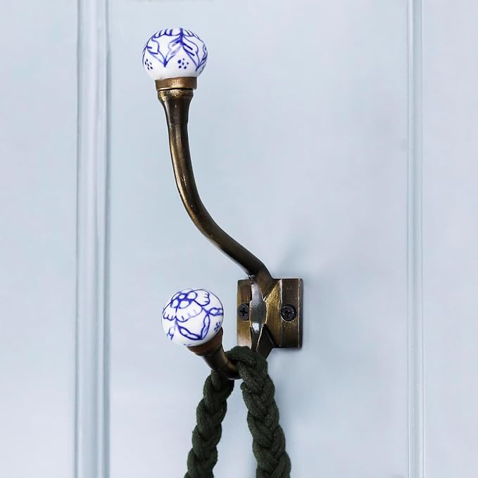 Indian Shelf Pack of 12 Heavy Duty Decorative Double Hooks - Image 2