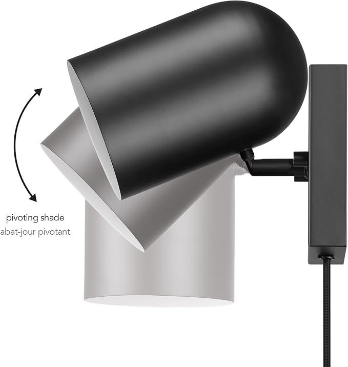 Globe Electric 65000098 1-Light Plug-in or Hardwire Wall Sconce, Matte Black - Image 13