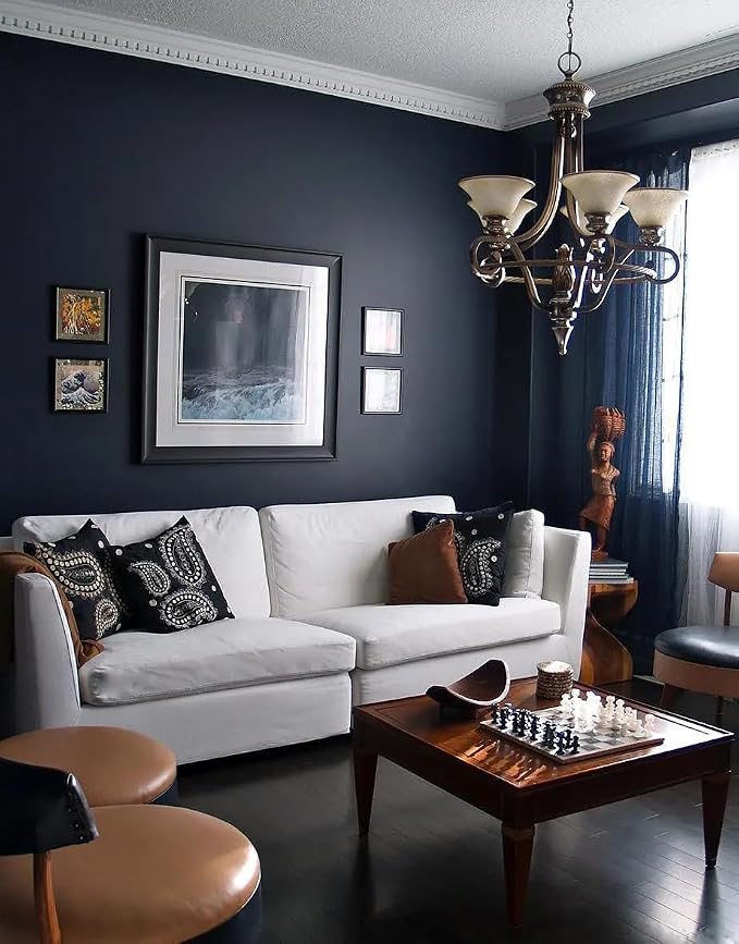 Safiyya Peel and Stick Wallpaper Dark Blue Contact Paper Solid Color Decorative - Image 8