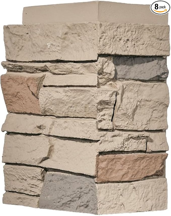 Desert Yellow Faux Stone Outside Corner Panels 24.88" Interlocking Height Per by Wallwell
