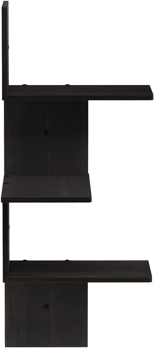 Furinno Rossi Wall Mounted Shelves, 3-Tier Rectangle, Espresso/Black - Image 6