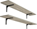 DINZI LVJ Long Wall Shelves, 47.3Inch Wall Mounted Shelves Set of 2, Extra by DINZILVJ