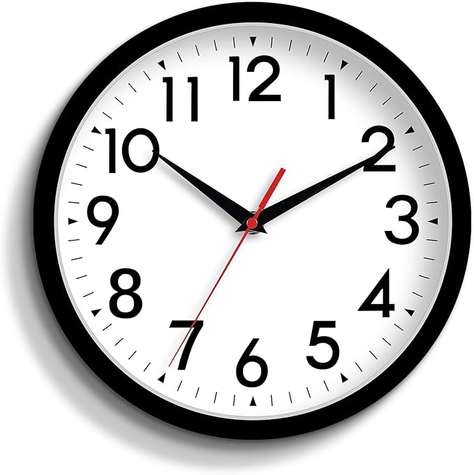 DAXSMY 14 Inch Wall Clock Large Battery Operated Big Silent Non Ticking Analog by DAXSMY