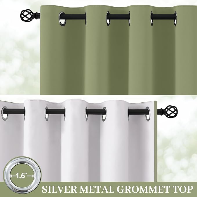 Yakamok 100% Blackout Curtain Panels 63 inches Cold and Light Blocking Drapes - Image 2