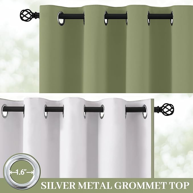Yakamok 100% Blackout Curtain Panels 63 inches Cold and Light Blocking Drapes - Image 2