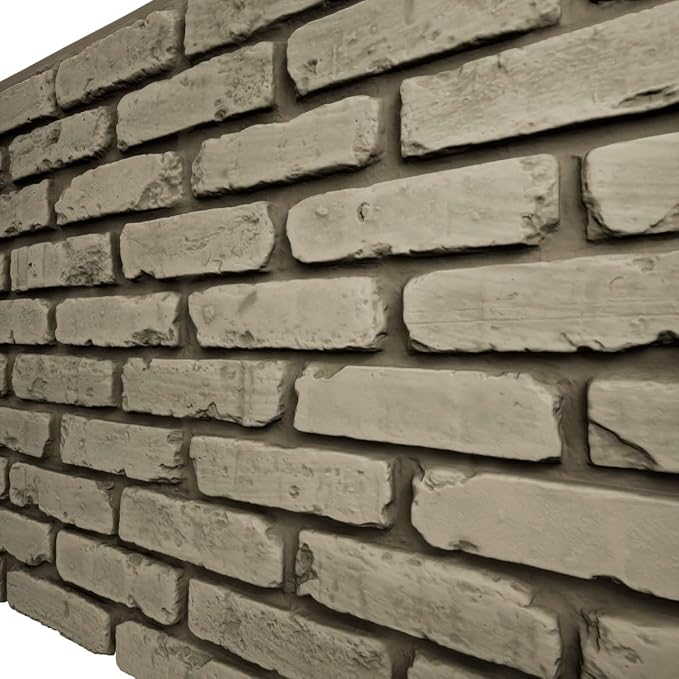 EverStone Aged Brick Faux Brick Panel, 46 7/8"W x 27"H x 1 1/4"D, Vintage White - Image 7