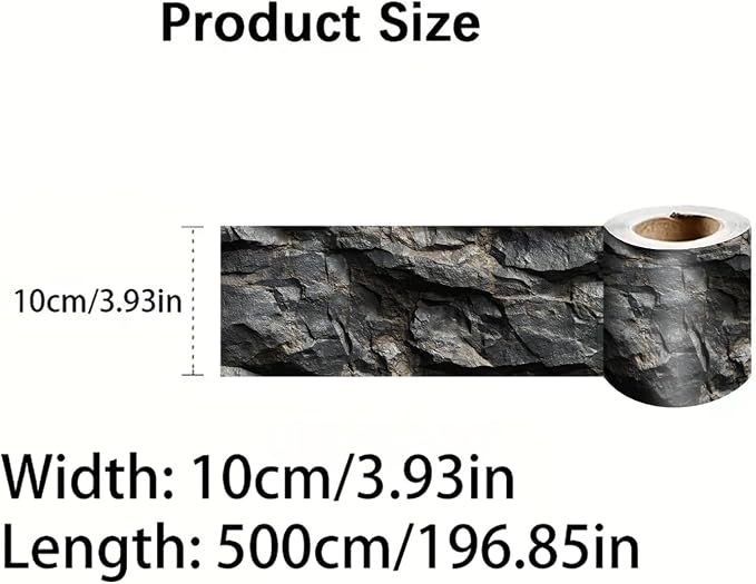 Stone Wallpaper Border 196x4 Inch Peel and Stick Wall Border Dark Slate Rock - Image 8