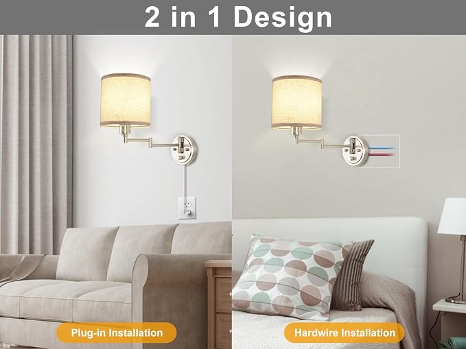 Plug in Wall Sconces with Remote Control, Dimming & Adjustable Colors - Image 7