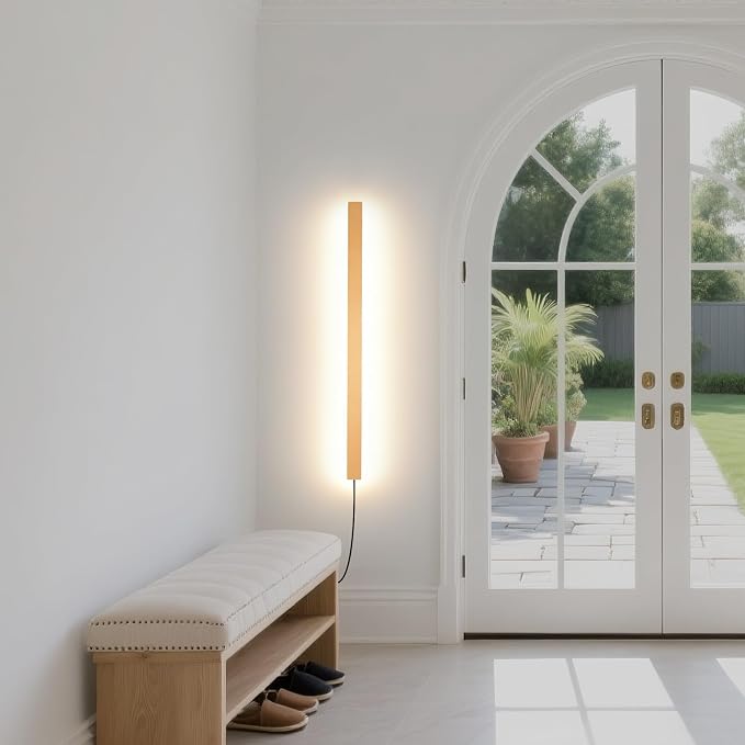 KELUOLY Modern Plug in Wall Lights, 31.4 inch Frosted Gold LED Long Wall Sconce - Image 7