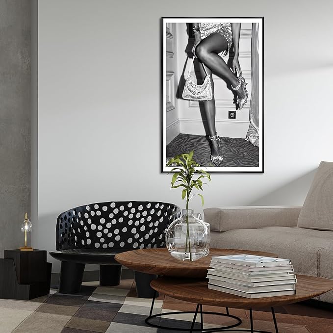 High Fashion Poster Trendy Black and White Wall Art Retro Girl Luxury Feminist - Image 3
