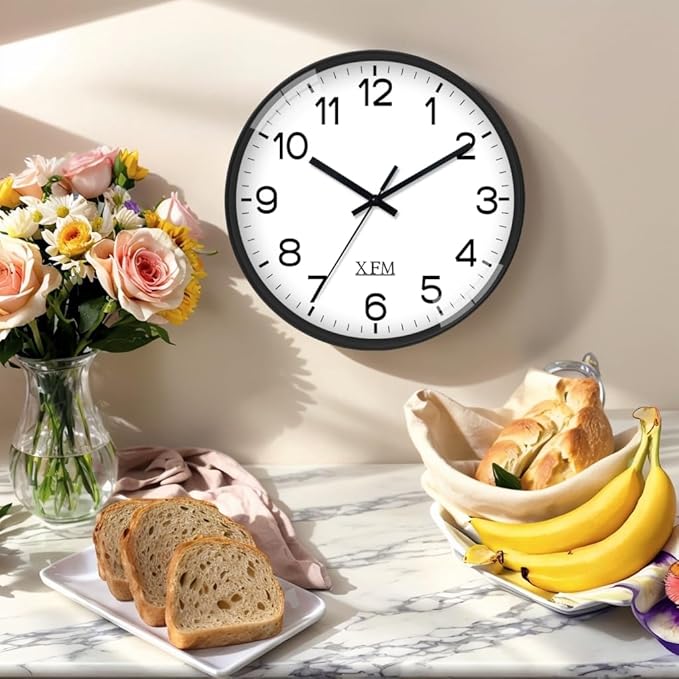 XFM Wall Clock 8 Inch Modern Small Wall Clocks Battery Operated Silent - Image 5