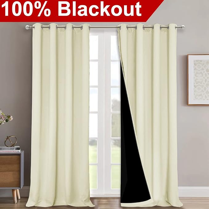 NICETOWN 100% Blackout Blinds, Laundry Room Decor Window Treatment Curtains - Image 2